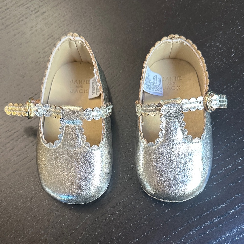 Janie and Jack Shimmering Gold Dress Shoes